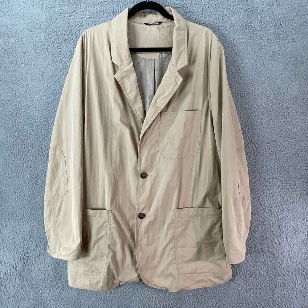 Duluth Trading Co Blazer Mens LT Tan Good‎ Utility Field Work Sport Coat Travel